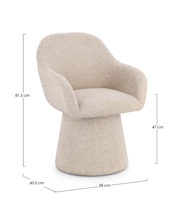 Sedia girevole Bizzotto Antara beige Sedia girevole Bizzotto Antara beige